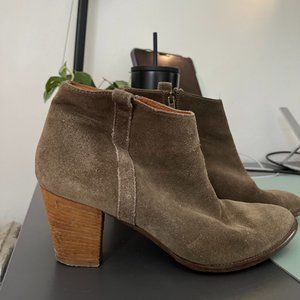 Madewell Suede Booties - Olive Green - Size 10